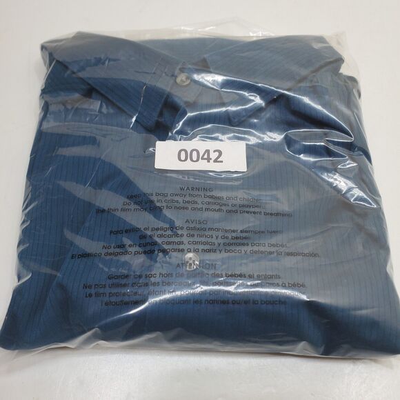 Men’s Van Heusen Navy Blue Long Sleeve Button Down Dress Shirt Size XL 17/17 1/2 - Picture 10 of 10